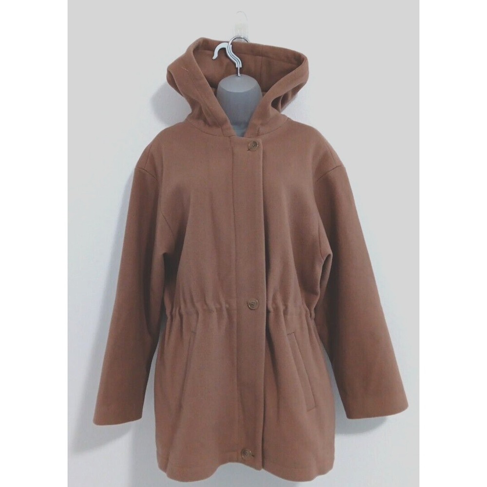 100% wool hooded pea coat